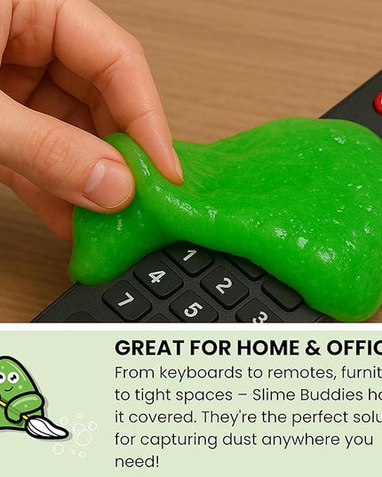 Slime Buddies Car Cleaning Gel Putty - Apple Scented Interior Detailing Tool for Cup Holders, Air Vents & Keyboard - Reusable Auto Detailing Accessories - Dust Remover Goop - Gifts for Men Women