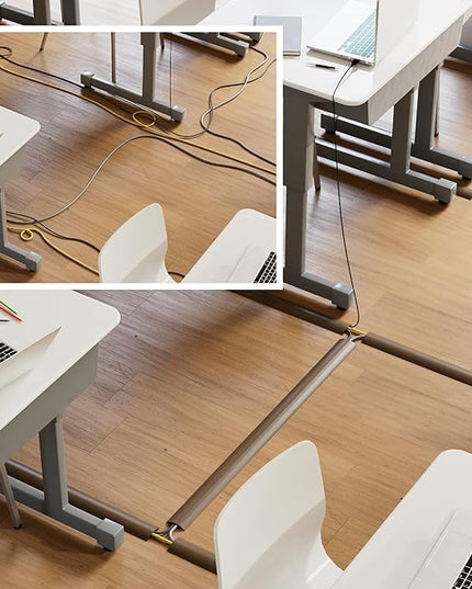 D-Line 6ft Floor Cord Cover, Cable Protector, Hide Extension Cords, Protect Cords, Prevent Cable Trips, Heavy Duty Cord Hider - Cable Cavity = 0.63" (W) x 0.31" (H) - Brown