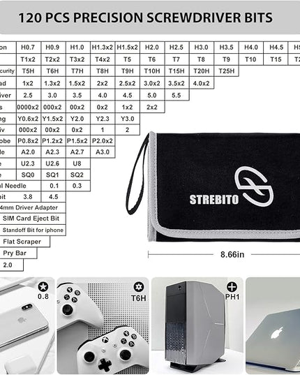 STREBITO Precision Screwdriver Set 142-Piece Computer Tool Kit Magnetic Screwdriver Set Laptop Screwdriver Kit Electronic Repair Kit Tech Toolkit for PC, Phone, Macbook, Nintendo, PS4, Xbox Controller