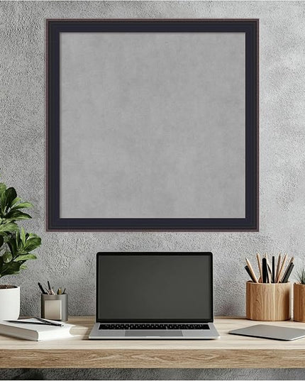 Amanti Art Black Framed Magnetic Board 23x23 Medium Vision Board for use with Magnets, 100% Metal Sheet to Display Items as Office Decor or for Home Organization in mudroom, Kitchen or Kids Room