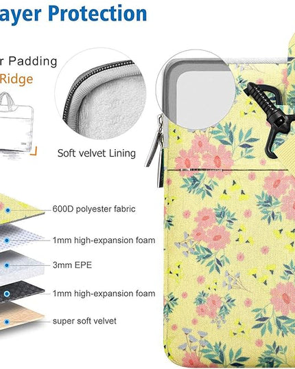 Laptop Shoulder Bag 13 13.3 14 Inch Case Compatible with MacBook Pro 14 2025-2021 M4/M3/M2/M1, Mac Air/pro 13-13.3 Inch and Most Popular 13-14 Notebooks,Spill-Resistant Briefcase,Daisy Beige