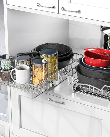 Simple Houseware Under Cabinet Pull Out Sliding Shelf Drawer Organizer, 18" D x 11" W