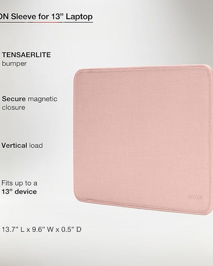 Incase ICON Sleeve with Woolenex - MacBook Air 13 inch Case - 2025, 2024, 2023, 2022, M4, M3, M2 - Fitted MacBook Case, Laptop Sleeve, Hard Cover, Durable, Lightweight - Blush Pink