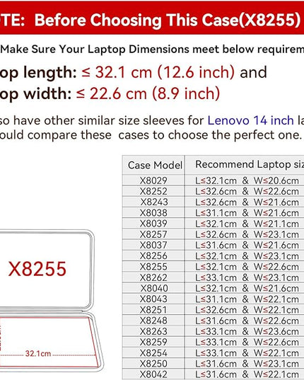 Smatree Hard EVA Protective Sleeve Case Compatible for 14 inch Lenovo Yoga 7i 2-in-1 Gen 10/9, for ThinkPad P14s Gen 3, for 14.5 inch Lenovo Yoga Pro 7 Laptop Notebook Bag (X8255)