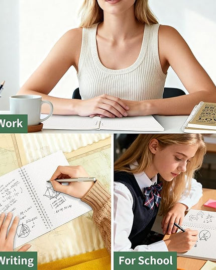 2Pcs Spiral Dotted Notebook,Inspirational Gifts A5 Dot Grid Spiral Notebook for Work & Sketching,Perfect for Office School Home Supplies,160 Pages (2, Dot Grid Brown)