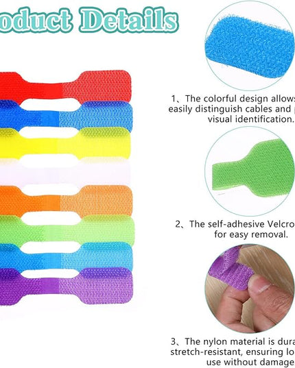 48 Pcs Multi-Color Cable Labels, Write On Cord Labels Wire Tags Reusable Cord Identification Tags for Electronics and Computer Cable Management 8 Colors