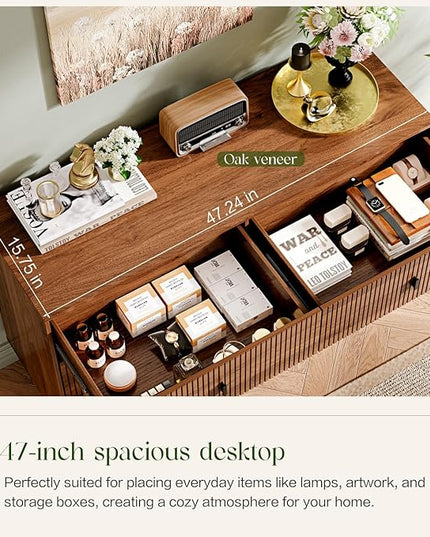 Chrangmay Modern Chest of Drawers with 6 Drawers,Deep Drawers,Clothes Organizer,Large Storage Cabinet for Living Room, Bedroom,Hallway,with Anti-Tipping Device,Brown