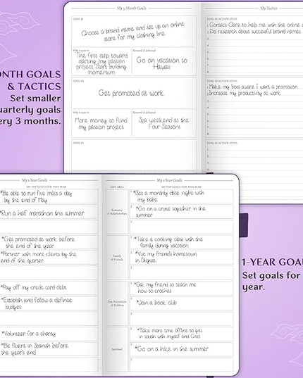 Legend Planner Hourly Schedule Edition – Deluxe Weekly & Daily Organizer with Time Slots. Time Management Appointment Book Journal for Work & Personal Life, Undated, A5 Hardcover – Purple, Debossed