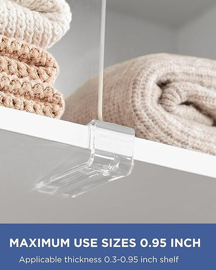 HBlife 9 Pack Clear Shelf Dividers, Vertical Purse Organizer for Closet Perfect for Sweater, Shirts, Handbags in Bedroom and Kitchen, Adjustable Acrylic Bookshelf for Organization