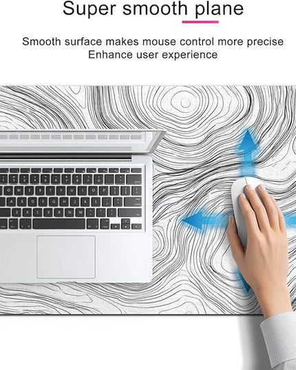 Mouse Pad Gaming Mousepad 31.5 x 11.8 Inch Large Keyboard Desktop Mat Diatomite XL Mouse Pad for Home and Office Desk Accessories with Abstract Line Contour Artwork