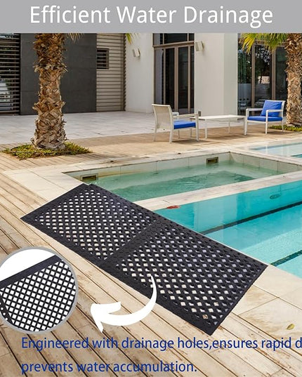 Durable Comfort Floor Mat - Anti-Slip Design for High Traffic Areas, Kitchen, Bar, Pool Decks - All-Weather Indoor/Outdoor Waterproof Mat (Easy Clean Surface)