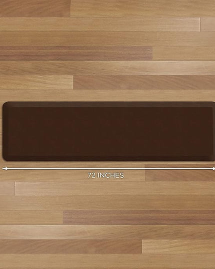 GelPro Anti Fatigue Nonslip Mat: Hard Floor Utility Mats for Garage, Patio and Kitchen - 20" x 72" x .5" - Leather Grain Truffle