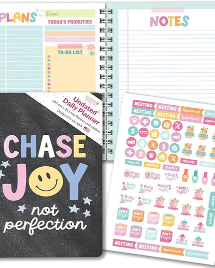 Undated Daily Planner Notebook - Undated Planner Notebooks, Daily To Do List Planners, To Do List Notebook for Work Organization, Day Schedule Planners for Kids and Adults