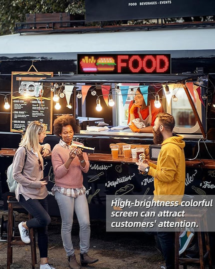 35"*8" Flexible Advertising LED Sign with 21-Key Remote and APP Control,Custom Animations, Patterns & Text,for Store,Hotel,School,Bar