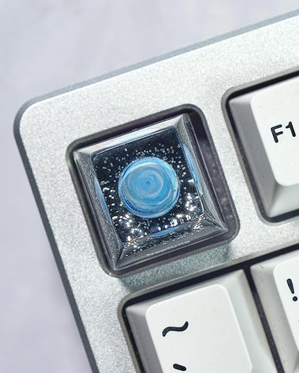 Neptune Artisan Keycap R1 SA Profile Custom Solar System Planets Keycaps 1U ESC Handmade Resin Gaming Galaxy Planet Key Cap Cherry MX Switch Compatible Mechanical Keyboard Space Lover Gift