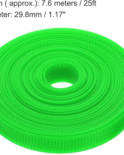 uxcell Expandable Sleeving,1 3/16-inch 25ft Cable Sleeve, Green