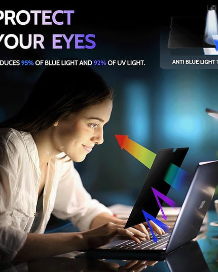 Peslv Privacy Screen for 15 Inch Surface Laptop 6/5/4/3/2/1, MagicSuction™ Removable Anti Spy Black Protector, Glare Blue Light Filter for Microsoft Laptop Computer Monitor