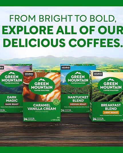 Green Mountain Coffee Roasters Caramel Vanilla Cream, Single-Serve Keurig K-Cup Pods, Flavored Light Roast Coffee Pods, 48 Count