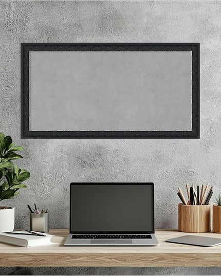 Amanti Art Black Framed Magnetic Board 14x26 Small Vision Board for use with Magnets, 100% Metal Sheet to Display Items as Office Decor or for Home Organization in mudroom, Kitchen or Kids Room