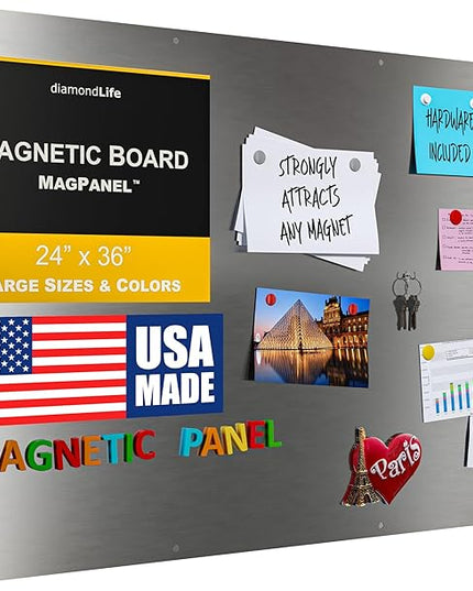 24"x36" - Magnetic Board - Memo & Vision Board for Home, Office, and Classroom - Magnet Board for Kids - Pre-drilled Mounting Screws Included