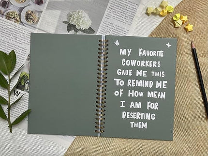 NeatNiche Spiral Notebooks For Work- Hardcover Gold coil-bound Journal Dairy For Women, 5.8"x8.3",Funny Going Away Gifts For Coworkers,Sarcastic Farewell Gifts,Coworker Leaving Gift,New Job Or Birthday Gift (Green)