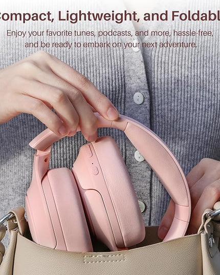 TOZO HT2 Hybrid Active Noise Cancelling Headphones, Wireless Over Ear Bluetooth Headset, 60H Playtime, Hi-Res Audio Custom EQ via App Deep Bass Comfort Fit Ear Cups, for Home Office Travel