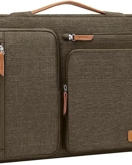 MOSISO 360 Protective Laptop Case 13.3 inch, 13-13.3 inch Laptop Sleeve Compatible with MacBook Air/Pro 13 / Pro 14,HP Dell Acer ASUS,Side Open Carrying Case with 4 Zipper Pockets&Handle, Carob Brown