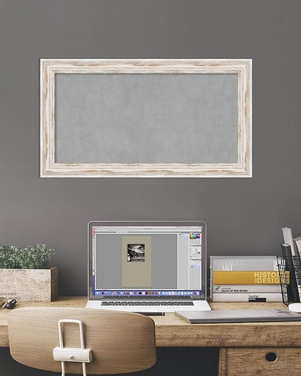 Amanti Art White Framed Magnetic Board 15x27 Small Vision Board for use with Magnets, 100% Metal Sheet to Display Items as Office Decor or for Home Organization in mudroom, Kitchen or Kids Room