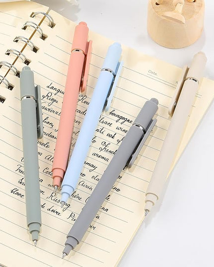 RIANCY Gel Pens, 0.5mm Black Ink Quick Dry Ball Point Pens, Fine Point Smooth Writing Pens, Cute Aesthetic Gifts Set for Men Women Journaling, Office School Stationery Supplies