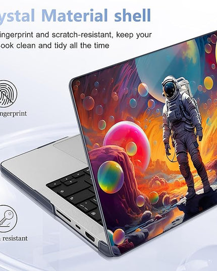May Chen Case for MacBook Pro 14 inch, Models A2442 A2779 A2918 A2992 A3401 A3185 A3112 A3434, M1 M2 M3 M4 M5 Chip (2021-2025 Release), Plastic Hard Shell Case with Keyboard Cover, Astronaut