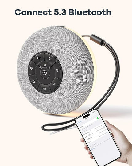 Portable Sound Machine, Long Battery with Loud Bluetooth Speaker, 39 Special Soothing Sounds, White Noise Sound Machine for Sleeping