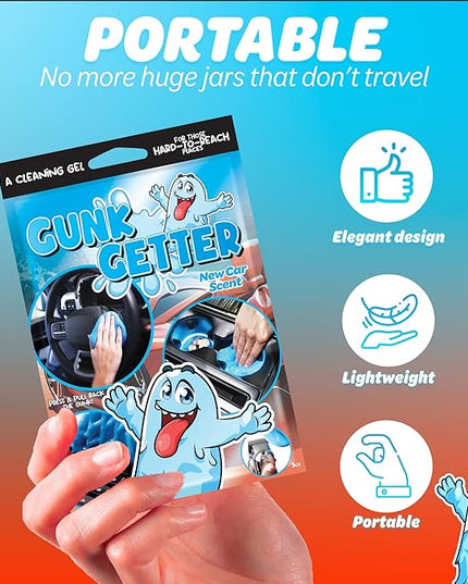 Cleaning Gel for Those Hard to Reach Places, Automotive Cup Holder Electronic Keyboard Office, Slime Gel Cleaner Dust Crumb Removal (New Car, 12 Pack)
