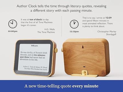 Author Clock – Literary Clock That Tells Time Using Book Quotes | Unique Gift for Book Lovers | New Quote Every Minute | Large | Vol 2
