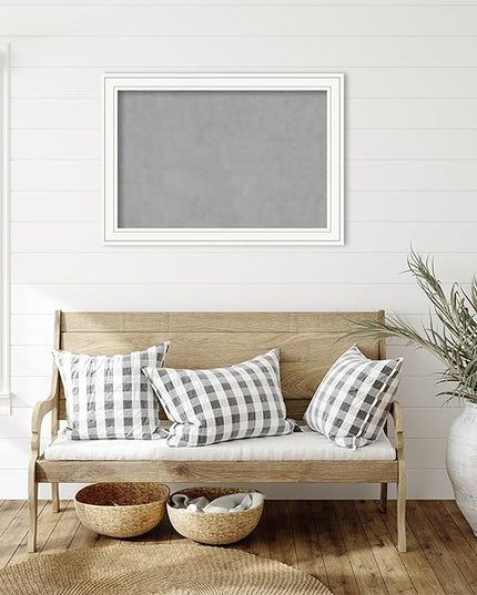 Amanti Art White Framed Magnetic Board 29x41 Large Vision Board for use with Magnets, 100% Metal Sheet to Display Items as Office Decor or for Home Organization in mudroom, Kitchen or Kids Room