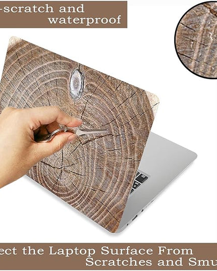 Laptop Skin Sticker Decal,12" 13" 13.3" 14" 15" 15.4" 15.6 inch Laptop Vinyl Skin Sticker Cover Art Protector Notebook PC (2 Wrist Pad Skin Included), Decorative Waterproof Removable, Wood Art