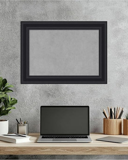 Amanti Art Black Framed Magnetic Board 16x22 Small Vision Board for use with Magnets, 100% Metal Sheet to Display Items as Office Decor or for Home Organization in mudroom, Kitchen or Kids Room