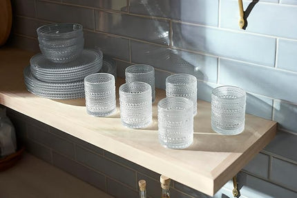 Fortessa Jupiter Hobnail Glass, 13" Charger/Platter Plate (Set of 4), Clear