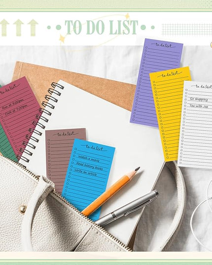 Censen 10 Pack 500 Sheets To Do List Notes Daily Checklist Notepads with 50 Sheets Each Undated Color Memo Pad Block Shopping List Pad Weekly Plan Notepad Organizer Planners(Assorted Color,Lined)
