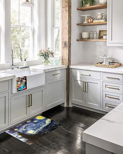 UpNUpCo Artistic Beautiful Anti Fatigue Kitchen Floor Mat - Unique Floor Mats - Pain Relief Padded Kitchen Mats - Floor Mats For In Front Of Sink - Memory Foam 30" X 17.5" X 10mm StarryNight