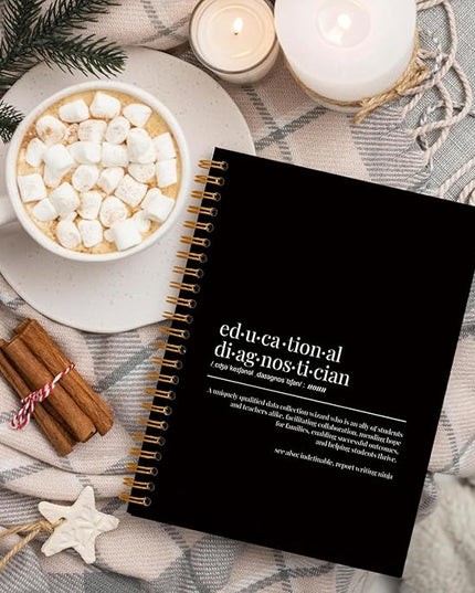 QUICQOD Educational Diagnostician Gifts Notebook,Appreciation Graduation Gifts for Educational Diagnostician Friend,Black Hardcover Spiral Notebook 5.5x8.3