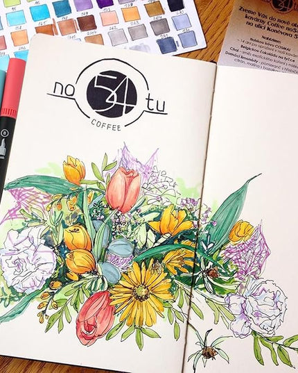 nobrand 120 Colors Duo Tip Brush Markers Art Pen Set,LANRENWENG Fine Brush Tip Colored Pens Set with Canvas Bag,Markers for Adult Coloring Books Drawing Sketching Note taking Lettering Calligraphy