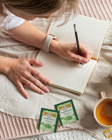 Twinings Pure Peppermint Herbal Tea Individually Wrapped Bags, 25 Count (Pack of 6), Fresh Minty Flavour, Naturally Caffeine-Free, Enjoy Hot or Iced, 150 Teabags