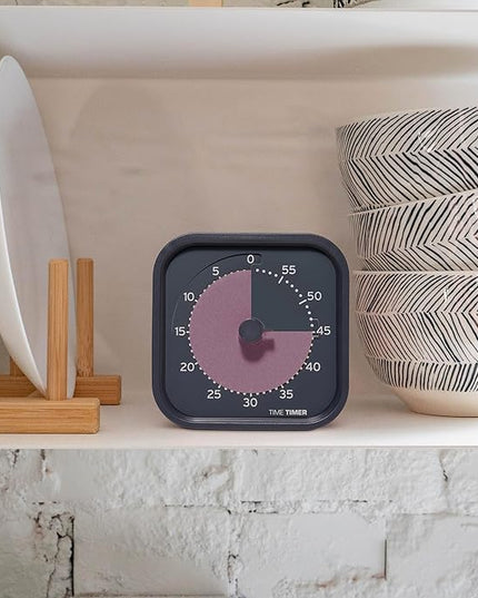 Time Timer MOD Home - Metallic Series - Individual Sized 60 Minute Visual Countdown Timer for ADHD, Adults, Students, and Pomodoro with Silent Operation (Metallic Storm)