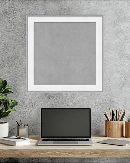Amanti Art White Framed Magnetic Board 19x19 Small Vision Board for use with Magnets, 100% Metal Sheet to Display Items as Office Decor or for Home Organization in mudroom, Kitchen or Kids Room