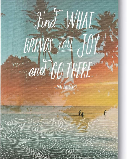 Compendium Softcover Journal - Find what brings you joy and go there. – A Write Now Journal with 128 Lined Pages, 5″W x 8″H