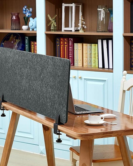 Colarr Sound Proof Dividers with Clamp 16 x 47 '' Mounted Desk Divider Privacy Panel Acoustic Absorbing Desk Partition Privacy Boards for Office Desktop Accessories Reduce Distractions