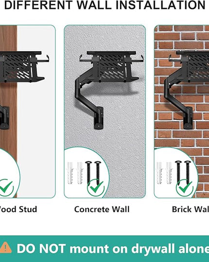 WALI Laptop Wall Mount, Full Motion Adjustable Laptop Arm Fits 10 to 17" Notebook, 2-in-1 Monitor Wall Mount for 17 to 32" Computer Screen, Holds up to 15.4-22lbs(GSWM001NLP), Black