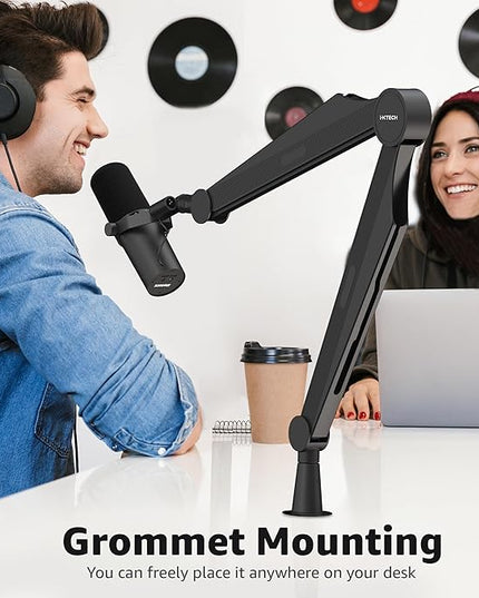 IXTECH Microphone Boom Arm Mic Arm for Blue Yeti Shure Sm7b Hyperx QuadCast Rode At2020 and Fifine Mic Stand for Gaming Podcasting and Streaming CAPTAIN Model