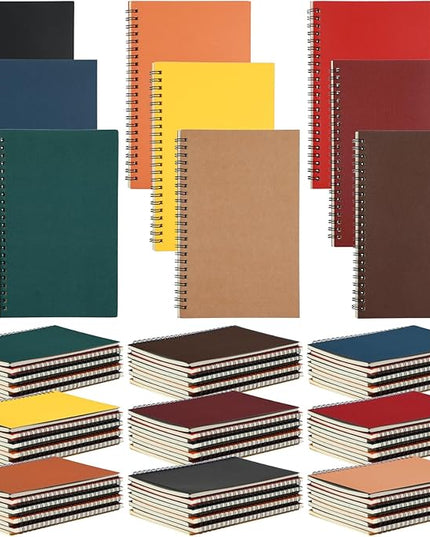 Yahenda Spiral Notebook Bulk A5 Journal Lined 8.3'' x 5.5'' Writing Composition Paper Small Notepad Subject Notebook for Students Office Business Back to School Supplies(Multi Color,72 Pcs)