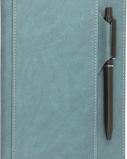 SLFreMint Premium Hardcover Notebook with Pen and Pen Holder Clip, Card Pockets, 240 Pages, College Ruled, 80GSM, Leather Note Book for Work, Study, Diary and Other Scenarios, Suitable Journal for Both Men and Women